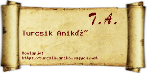 Turcsik Anikó névjegykártya