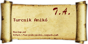 Turcsik Anikó névjegykártya